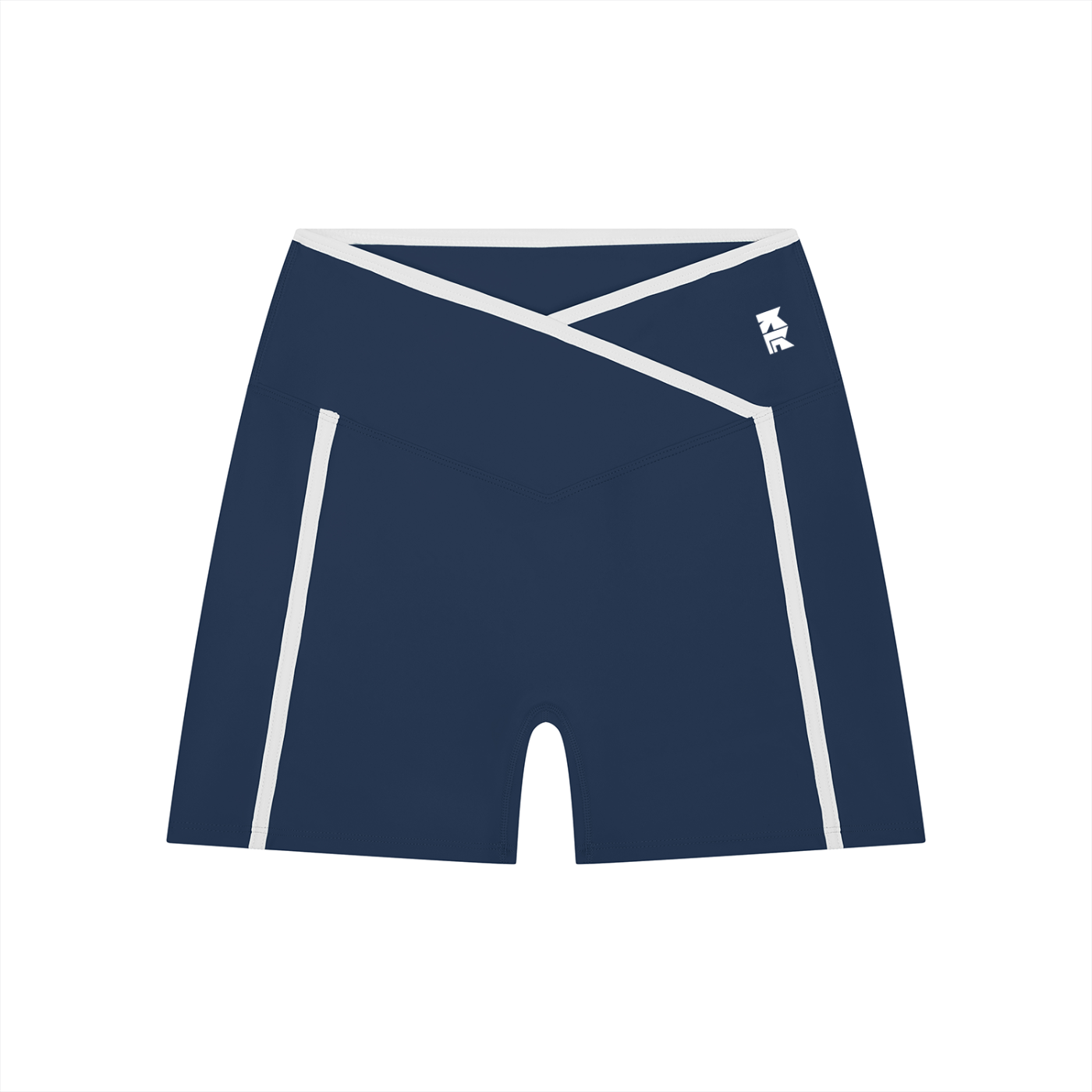 Ladies Color Block High Rise Yoga Shorts