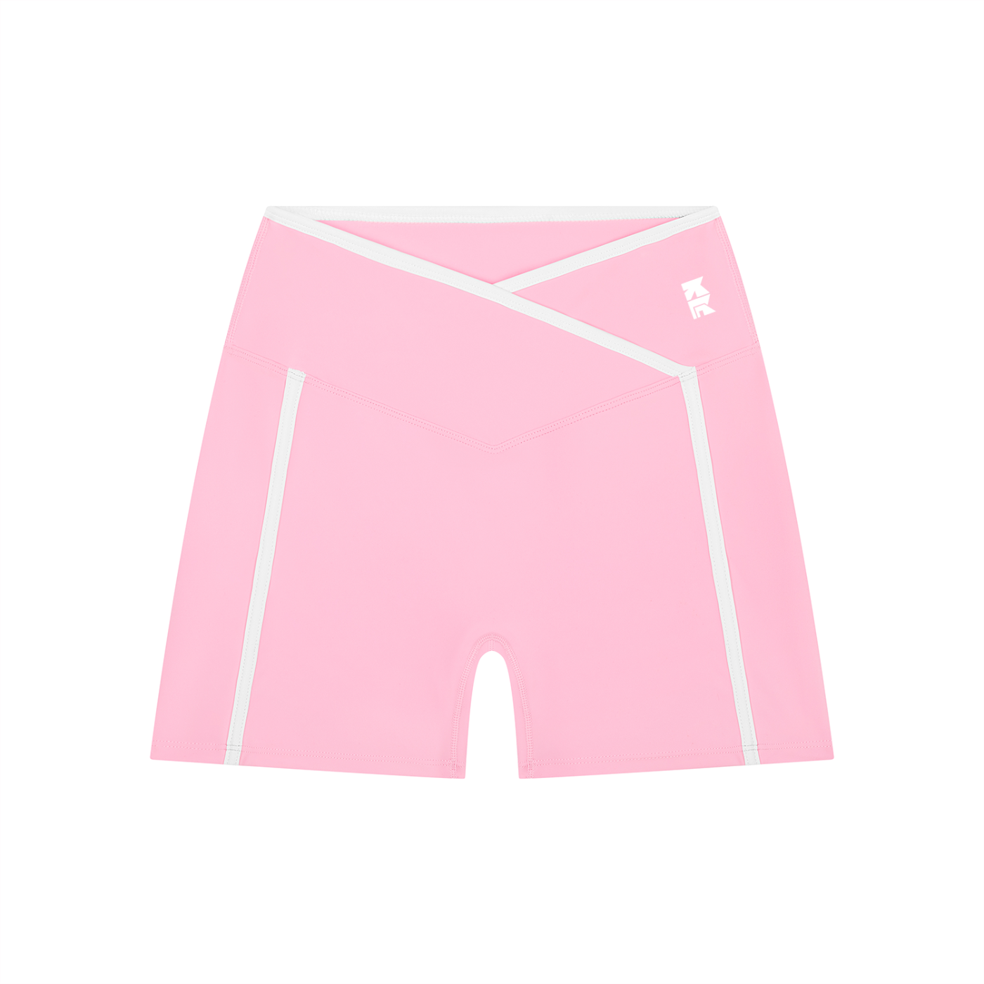 Ladies Color Block High Rise Yoga Shorts