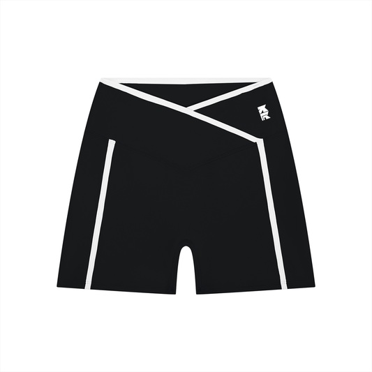 Ladies Color Block High Rise Yoga Shorts